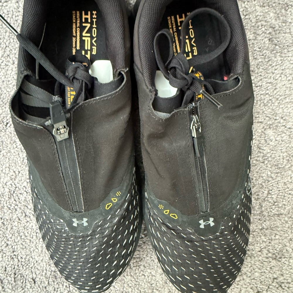 Under Armour Black Athletic Shoes with Mesh Upper and Zip Closure